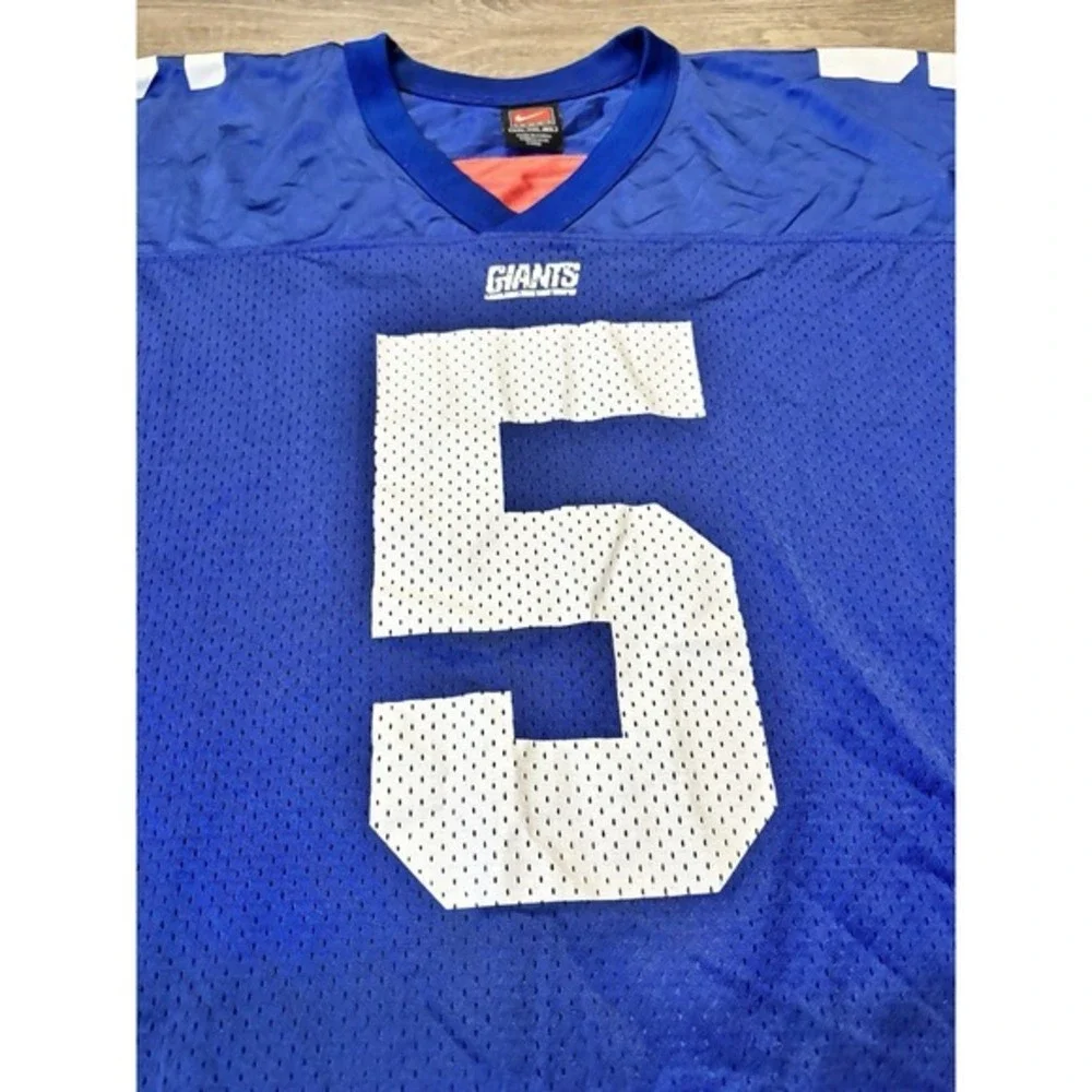 Vintage Nike Kerry Collins #5‎ New York Giants Jersey Men's XXL Blue NFL Team